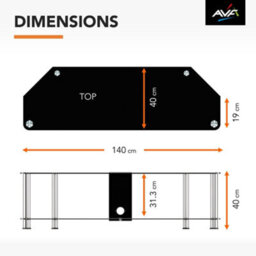 "Avf Classic 1.4M Glass Corner Tv Stand With Cable Management For Tvs Up To 65"" - Black & Chrome" - thumbnail 6