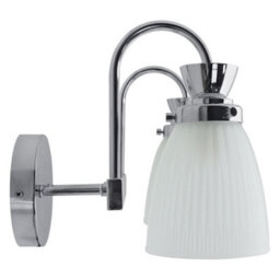 Long Life Lamps Company Modern Double Bathroom Wall Light Chrome Ip44 Frosted Glass H3083 With G9 Led 5W Warm White - thumbnail 6