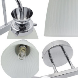 Long Life Lamps Company Modern Double Bathroom Wall Light Chrome Ip44 Frosted Glass H3083 With G9 Led 5W Warm White - thumbnail 4