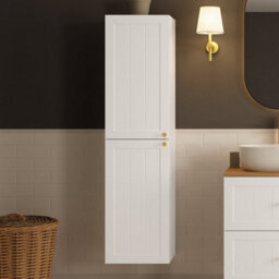 Heze Furniture Gusto Scandi Style Tall Bathroom Wall Cabinet - White