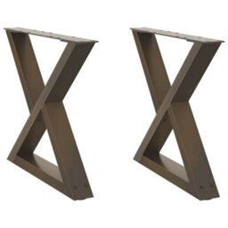 Berkfield Modern Coffee Table Legs 2 Pcs Natural Steel 60X(42-43.3) Cm Steel