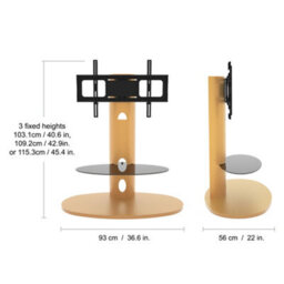 "Avf Affinity Chepstow Plus 93Cm Oval Tv Stand, For Tvs 32-65"" - Oak" - thumbnail 9