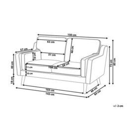 Beliani Sofa 2 Seater Lokka Faux Leather Grey - thumbnail 3