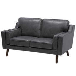 Beliani Sofa 2 Seater Lokka Faux Leather Grey - thumbnail 4