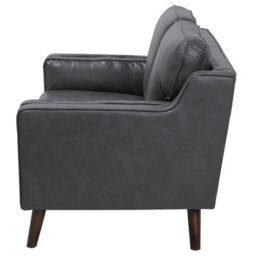 Beliani Sofa 2 Seater Lokka Faux Leather Grey - thumbnail 5