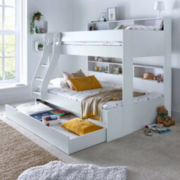 Bedmaster Oliver White Triple Sleeper Storage Bunk Bed Without Drawer - thumbnail 2