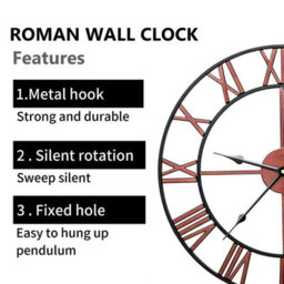 Crystals 60Cm Copper Style Metal Garden Wall Clock - thumbnail 4