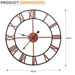 Crystals 60Cm Copper Style Metal Garden Wall Clock - thumbnail 2