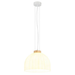 Luminosa Lighting Luminosa Swanson 30Cm Dome Pendant Ceiling Light Matt White, Glass Opal Shade, E27