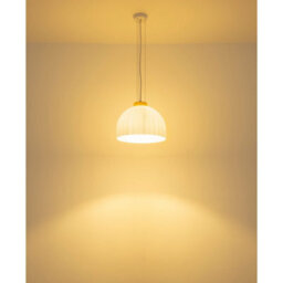 Luminosa Lighting Luminosa Swanson 30Cm Dome Pendant Ceiling Light Matt White, Glass Opal Shade, E27 - thumbnail 5