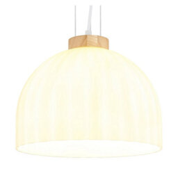 Luminosa Lighting Luminosa Swanson 30Cm Dome Pendant Ceiling Light Matt White, Glass Opal Shade, E27 - thumbnail 4