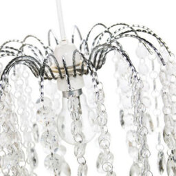 Happy Homewares Contemporary Waterfall Pendant Shade With Transparent Acrylic Droplets And Beads - thumbnail 3