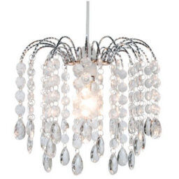 Happy Homewares Contemporary Waterfall Pendant Shade With Transparent Acrylic Droplets And Beads - thumbnail 2