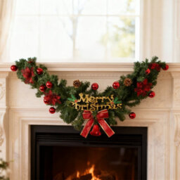 Darphe 1.5 Meter Christmas Wreath With Mixed Pine Needles And Red Berries - thumbnail 3