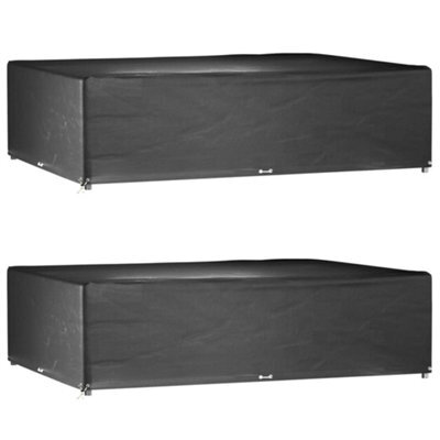 Walplus Outdoor Garden Furniture Covers 2 Pcs 16 Eyelets 300X200X75 Cm Rectangular - image 1