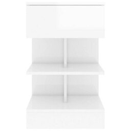 Berkfield Bedside Cabinet High Gloss White 40X35X65 Cm Engineered Wood - thumbnail 5