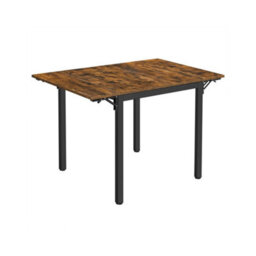 FURNOLD Industrial 4 Seater Drop Leaf Dining Table Rustic Brown - thumbnail 7