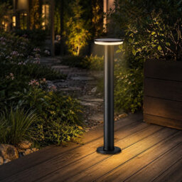 Gwsolar 70Cm Solar Post Light Aluminium Driveway Lamp, Warm White Remote Control, Ip65 Waterproof For Garden Patio Pathway - thumbnail 2