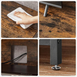 Songmics Tv Console With Open Storage, Entertainment Stand, Media Cabinet For Living Room, Rustic Brown - thumbnail 7