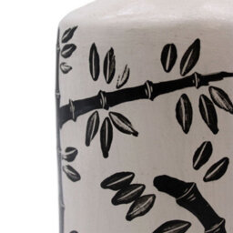 Serenityy Bamboo Motif Straight Terracotta Vase - Natural, Cylindrical, Matt Finish, Approx. 6 Cm Neck. - thumbnail 6