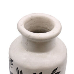 Serenityy Bamboo Motif Straight Terracotta Vase - Natural, Cylindrical, Matt Finish, Approx. 6 Cm Neck. - thumbnail 2
