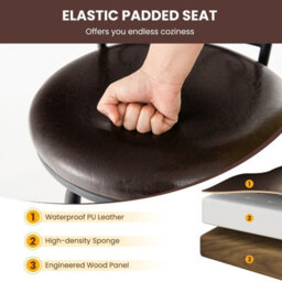 Gainoom Set Of 2 Black Bar Stool Adjustable Height Swivel Kitchen Dining Chair Cozy Backrest - thumbnail 7