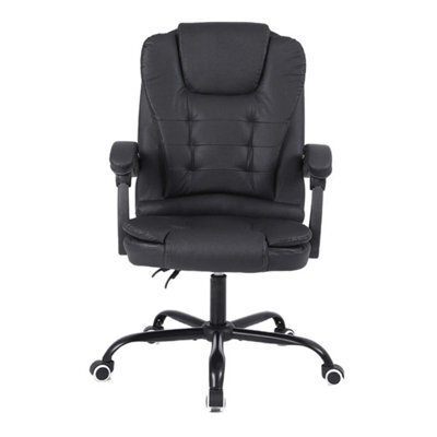 Faux Leather Desk Chair, Height Adjustable Office Chair Black - image 1