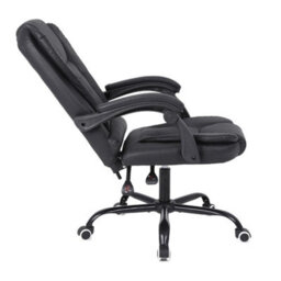 Faux Leather Desk Chair, Height Adjustable Office Chair Black - thumbnail 3