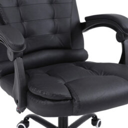 Faux Leather Desk Chair, Height Adjustable Office Chair Black - thumbnail 5