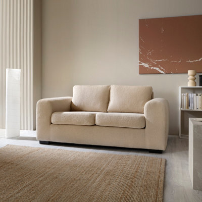 Abakus Direct Boston 3 Seater Sofa In Beige Basket Weave - image 1