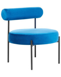 Beliani Armless Accent Chair White Boucle Round Seat Black Frame - Compact Retro Armchair W60 X D60 X H66Cm - thumbnail 3