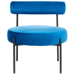Beliani Armless Accent Chair White Boucle Round Seat Black Frame - Compact Retro Armchair W60 X D60 X H66Cm - thumbnail 1