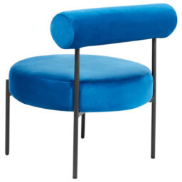 Beliani Armless Accent Chair White Boucle Round Seat Black Frame - Compact Retro Armchair W60 X D60 X H66Cm - thumbnail 6