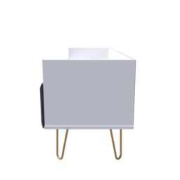 Cube Ready Assembled Matt Indigo & White Media Unit With 2 Drawers, (H)128Cm X (W)51.5Cm X (D)39.5Cm - thumbnail 5