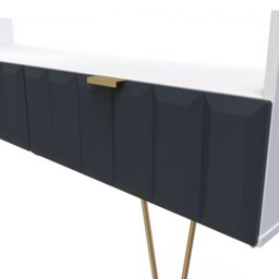 Cube Ready Assembled Matt Indigo & White Media Unit With 2 Drawers, (H)128Cm X (W)51.5Cm X (D)39.5Cm - thumbnail 3