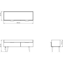 Cube Ready Assembled Matt Indigo & White Media Unit With 2 Drawers, (H)128Cm X (W)51.5Cm X (D)39.5Cm - thumbnail 6
