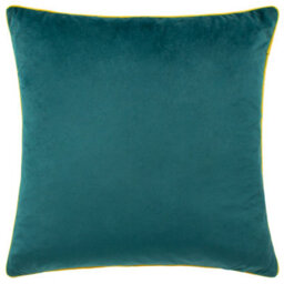 furn. Furn Meridian Velvet Piped Feather Filled Cushion, Teal/cylon, 55 X 55Cm - thumbnail 1