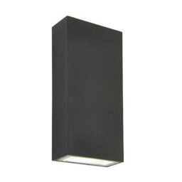 Luminosa Lighting Luminosa Morti Integrated Led 2 Light Outdoor Up Down Wall Light Textured Dark Matt Anthracite, Glass Ip44
