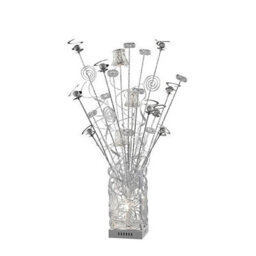 Luminosa Lighting Luminosa (Dh) Koil Table Lamp 4 Light G4 Aluminium/white/crystal, Not Led/cfl Compatible