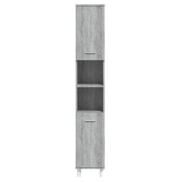 Berkfield Bathroom Cabinet Grey Sonoma 30X30X179 Cm Engineered Wood - thumbnail 6