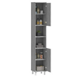 Berkfield Bathroom Cabinet Grey Sonoma 30X30X179 Cm Engineered Wood - thumbnail 5