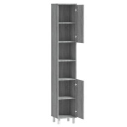 Berkfield Bathroom Cabinet Grey Sonoma 30X30X179 Cm Engineered Wood - thumbnail 8
