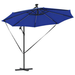 Berkfield Cantilever Banana Parasol Azure Blue 294 X 294 X 248 Cm - thumbnail 4