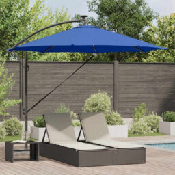 Berkfield Cantilever Banana Parasol Azure Blue 294 X 294 X 248 Cm