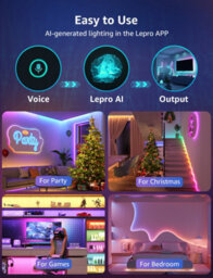 Lepro S1 Ai Smart Led Strip Light 20M Rgb+Ic, App & Voice Control, Works With Alexa, Google Home, Music Sync, Diy Rainbow Chasing - thumbnail 2