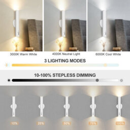 Harper Living Battery Operated Wall Lights With Motion Sensor, Rechargeable Wall Lamp Indoor, Led Wall Sconce Lights, White - thumbnail 7