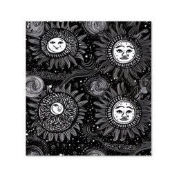 Warren Reed Designer Moon And Sun White Black Premium Glass Kitchen Splashback W900mm X H650mm - thumbnail 2