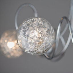 Anson Lighting Lottie 6Lt Semi Flush Light Finished In Chrome Plate With Clear Glass And Chrome Wire - thumbnail 9