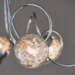 Anson Lighting Lottie 6Lt Semi Flush Light Finished In Chrome Plate With Clear Glass And Chrome Wire - thumbnail 8