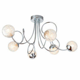 Anson Lighting Lottie 6Lt Semi Flush Light Finished In Chrome Plate With Clear Glass And Chrome Wire - thumbnail 2